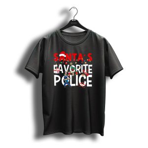 Santa'S Favorite Police Christmas Theme With Festive Decorations T-Shirt