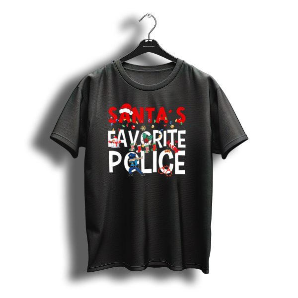 Santas Favorite Police Christmas Theme With Festive Decorations T Shirt t shirt 1
