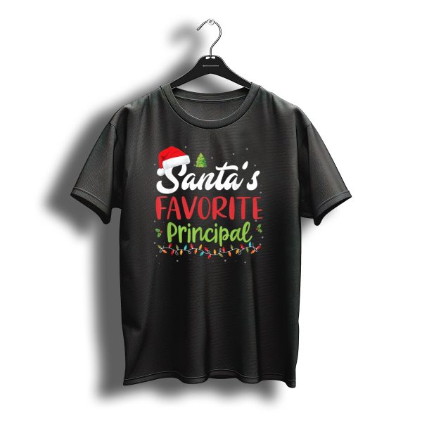 Santas Favorite Principal Christmas Lights And Hat T Shirt t shirt 1