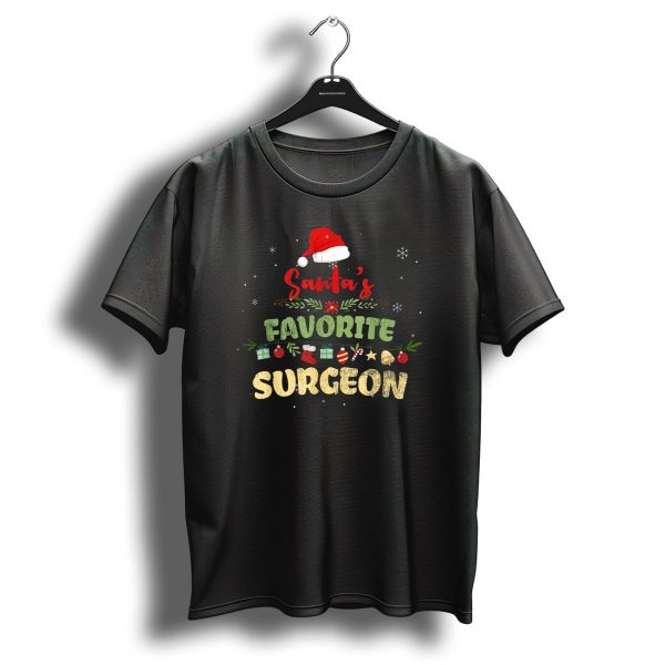 Santas Favorite Surgeon Christmas Design With Santa Hat And Ornaments T Shirt 1 t shirt 1