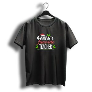Santas Favorite Teacher Christmas Humor Festive T-Shirt