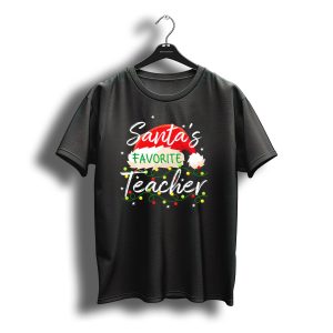 Santa'S Favorite Teacher Christmas Santa T-Shirt