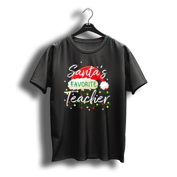 Santas Favorite Teacher Christmas Santa T Shirt t shirt 1