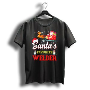 Santas Favorite Welder Christmas Snowman Reindeer Sleigh T Shirt