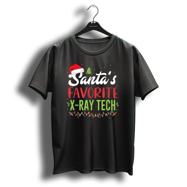 Santas Favorite X Ray Tech Christmas Lights Santa Hat Tree T Shirt 1 t shirt 1