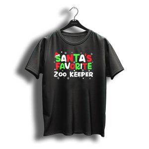 Santa'S Favorite Zoo Keeper Christmas Snowflakes T-Shirt