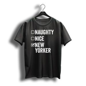 Santa'S Naughty Nice New Yorker Checkbox Christmas List T-Shirt
