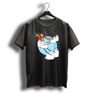 Santas Sleigh With Maltese Dogs Christmas Love T-Shirt