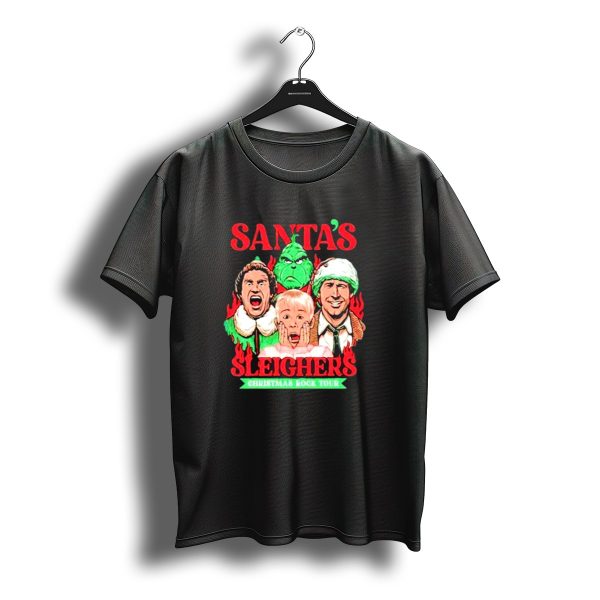 Santas Sleighers Christmas Rock Tour Grinch Home Alone Holiday Icons T Shirt t shirt 1