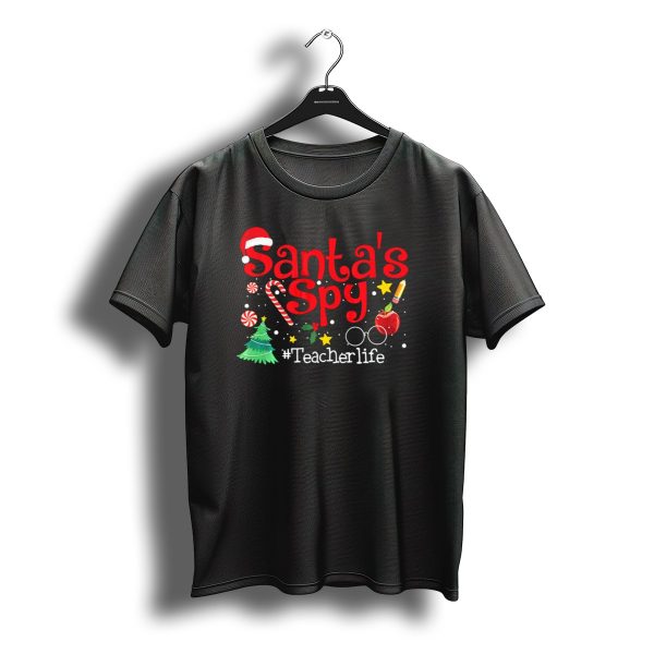 Santas Spy Christmas Teacher Life Festive Humor T Shirt t shirt 1