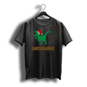 Santasaurus Dinosaur Christmas Santa Hat T-Shirt