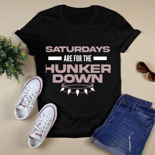 Saturdays Are for the Hunker Down Georgia Bulldogs Football Fanatic Spirit T Shirt 1