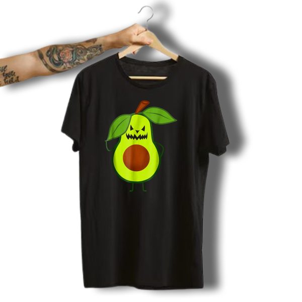 Scary Avocado Halloween Lazy Party Last Minute Pumpkin Face T Shirt t shirt 1