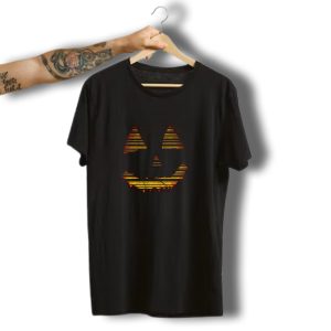 Scary Halloween Pumpkin Barcode Jack O' Lantern Face T-Shirt