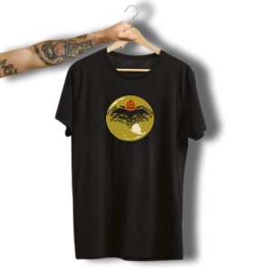 Scary Halloween Pumpkin Head Vampire Bat Flying Across Full Moon T-Shirt