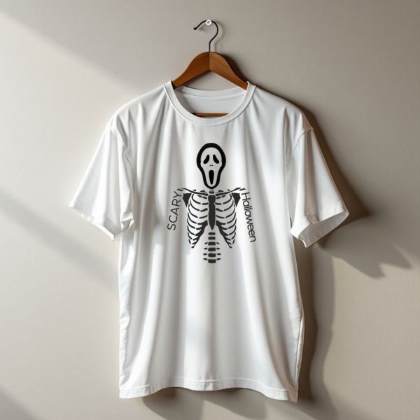 Scary Skeleton Scream Halloween T Shirt 1 t shirt 1