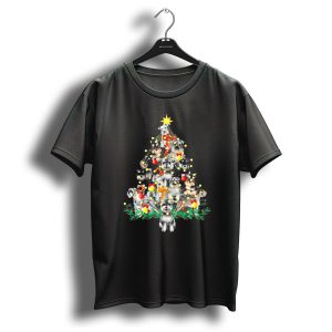 Schnauzer Dogs Christmas Tree With Festive Decorations T Shirt