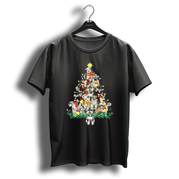 Schnauzer Dogs Christmas Tree With Festive Decorations T Shirt 1 t shirt 1