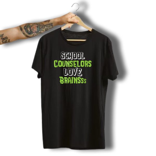 School Counselors Love Brains Funny Halloween T Shirt t shirt 1