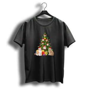Scottish Fold Cat Christmas Tree Santa Hats Ornaments Presents T Shirt