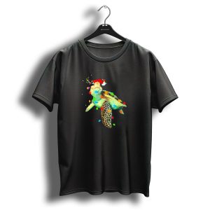 Sea Turtle Christmas Lights Santa Hat Merry Christmas T Shirt