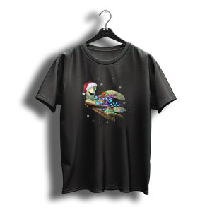 Sea Turtle Christmas Lights Santa Hat Merry Snowflakes T-Shirt
