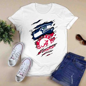 Seahawks Alabama Crimson Tide Football Fusion T-Shirt