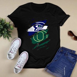 Seahawks Oregon Ducks Logo Mashup T-Shirt