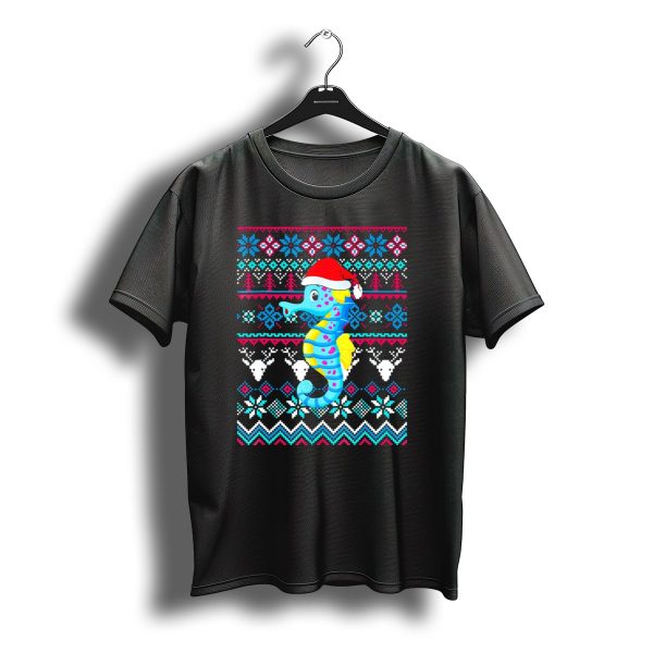 Seahorse Santa Ugly Christmas T Shirt t shirt 1