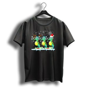 Seahorses With Christmas Lights Santa Hat Reindeer Antlers And Festive Presents T Shirt