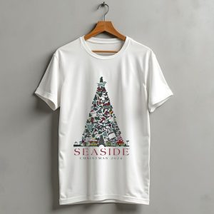 Seaside Christmas 2024 Coastal Holiday Tree Icons Festive Collection T Shirt 1