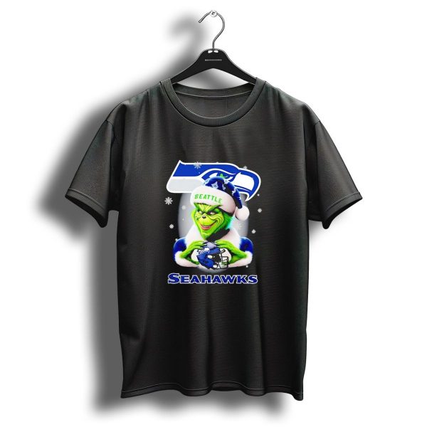 Seattle Seahawks Christmas Grinch Holding Football Helmet T Shirt 1 t shirt 1