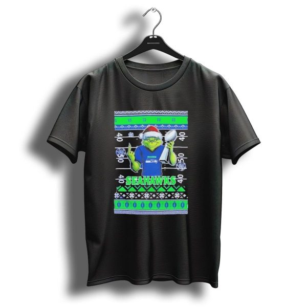 Seattle Seahawks Grinch Christmas Super Bowl Trophy Ugly Sweater T Shirt 1 t shirt 1