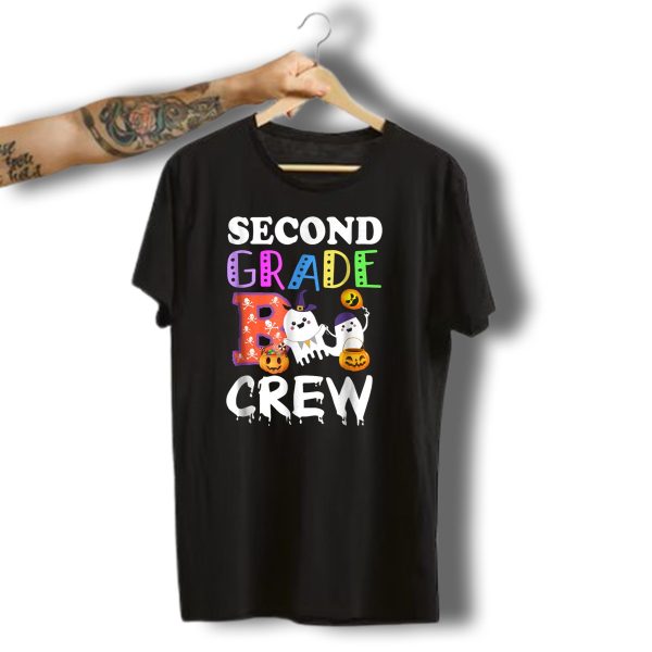 Second Grade Boo Crew Halloween Teacher Ghosts Pumpkins T Shirt t shirt 1