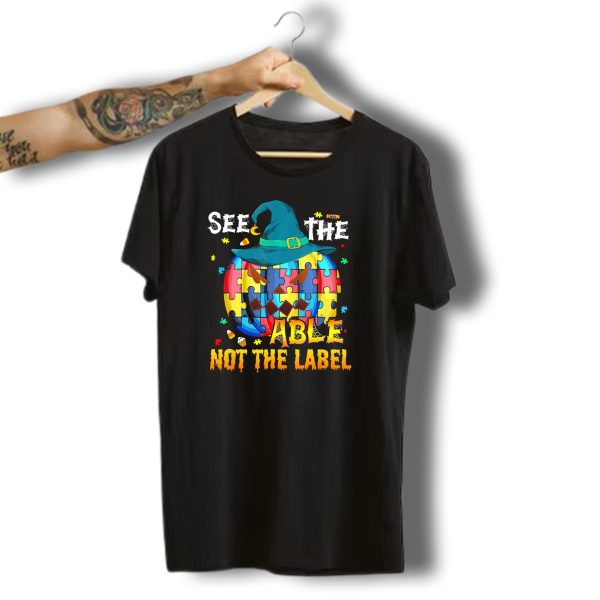 See The Able Not The Label Autism Awareness Halloween Puzzle Pumpkin T Shirt t shirt 1