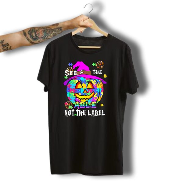 See The Able Not The Label Autism Awareness Pumpkin Puzzle Halloween T Shirt t shirt 1