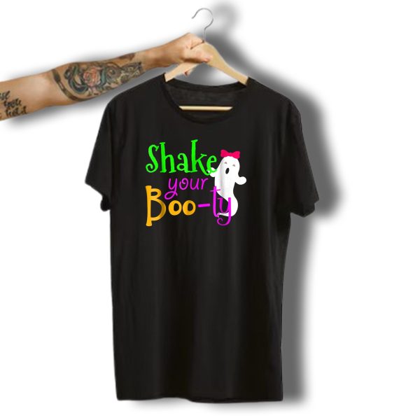 Shake Your Boo Ty Funny Halloween Ghost Bow T Shirt t shirt 1