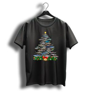 Shark Christmas Tree With Lights And Ornaments For Shark Lovers T-Shirt