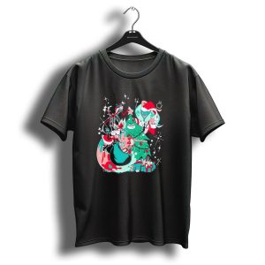 Shark Robot Sinful Holiday Christmas Hazbin Hotel Festive Tree And Characters T Shirt
