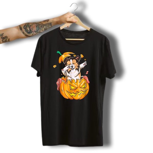 Sheltie Dabbing Halloween Funny Pumpkin Jack O Lantern Dab T Shirt t shirt 1