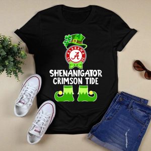 Shenanigator Alabama Crimson Tide St Patricks Day Funny Leprechaun T Shirt