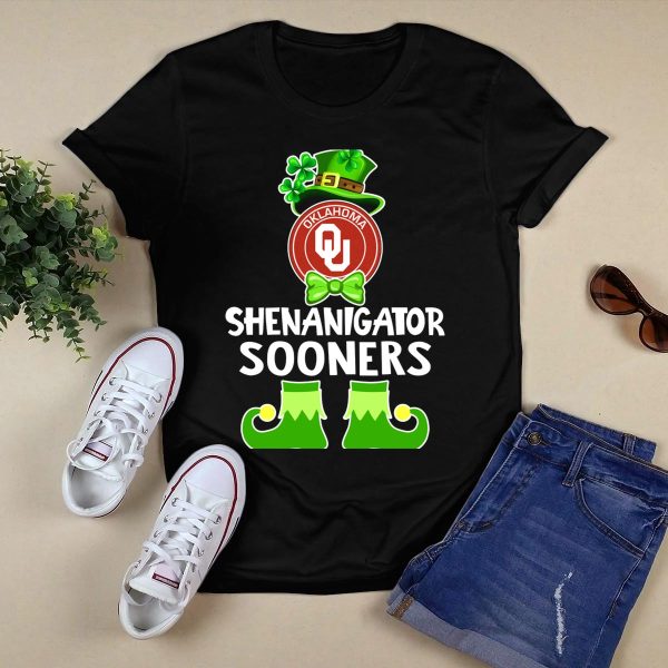 Shenanigator Oklahoma Sooners Funny Leprechaun St Patricks Day T Shirt 1