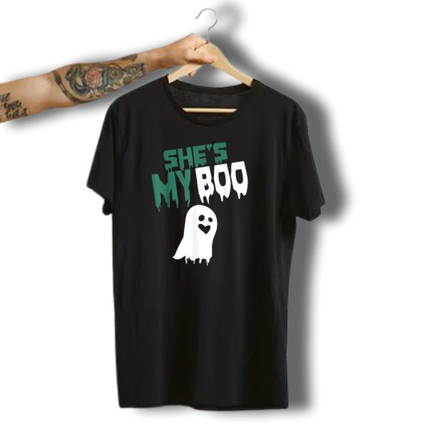 Shes My Boo Ghost Heart Eye Design Halloween T Shirt t shirt 1