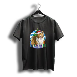 Shetland Sheepdog Santa With Christmas Tree And Presents T-Shirt