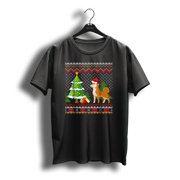 Shiba Inu Santa Christmas Tree Presents Uglydog T Shirt t shirt 1