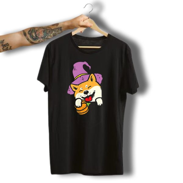Shiba Inu Wizard Pocket Pumpkin Halloween Dog Owner T Shirt t shirt 1