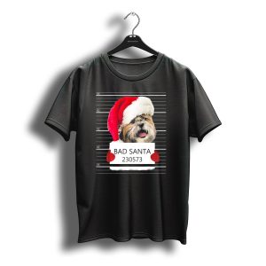 Shih Tzu Bad Santa Claus Christmas Mugshot 230573 T-Shirt