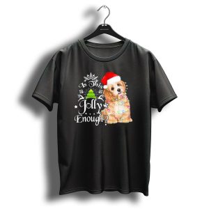 Shih Tzu Is This Jolly Enough Christmas Lights Santa Hat T Shirt