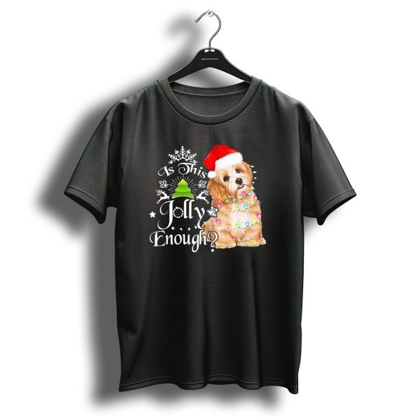 Shih Tzu Is This Jolly Enough Christmas Lights Santa Hat T Shirt 1 t shirt 1