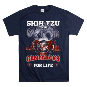 Shih Tzu And South Carolina Gamecocks For Life T-Shirt